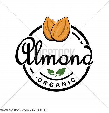 Simple Almond Logo,for Business,badge,trademark,almond Oil,almond Farm,almond Shop,vector