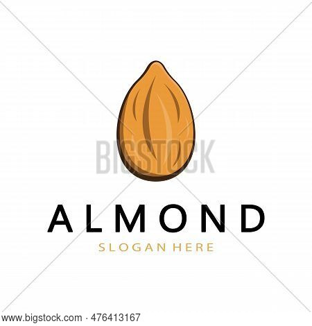Simple Almond Logo,for Business,badge,trademark,almond Oil,almond Farm,almond Shop,vector