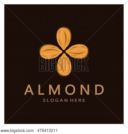 Simple Almond Logo,for Business,badge,trademark,almond Oil,almond Farm,almond Shop,vector