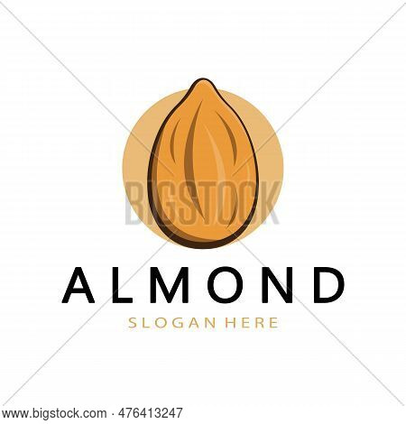 Simple Almond Logo,for Business,badge,trademark,almond Oil,almond Farm,almond Shop,vector
