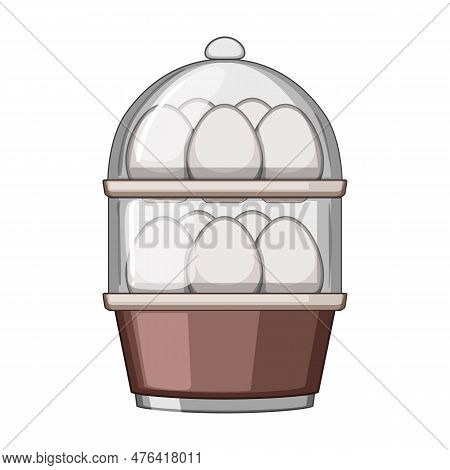 Cook Egg Cooker Cartoon. Kitchen Electric, Appliance Meal Cook Egg Cooker Sign. Isolated Symbol Vect