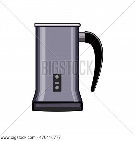 Whisk Milk Frother Cartoon. Equipment Foam, Tool Blender Whisk Milk Frother Sign. Isolated Symbol Ve