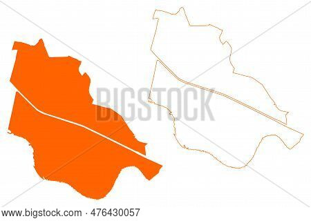 Houten Municipality (kingdom Of The Netherlands, Holland, Utrecht Province) Map Vector Illustration,