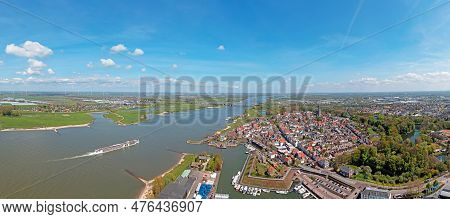 Aerial Panorama From The City Zaltbommel In The Netherlands