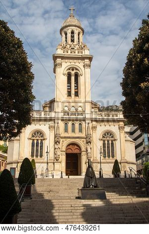 Monaco, Monaco, April 22nd 2023:- St. Charles Church Located On 8 Av. Saint-charles, Monaco