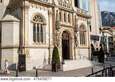 Monaco, Monaco, April 22nd 2023:- St. Charles Church Located On 8 Av. Saint-charles, Monaco