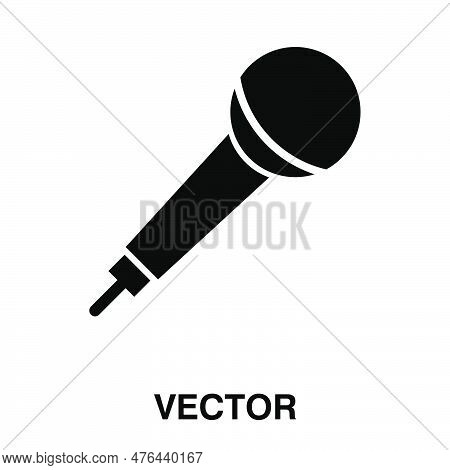 Tion. Vector Microphone Icon Illustration Isolated On White Background.eps