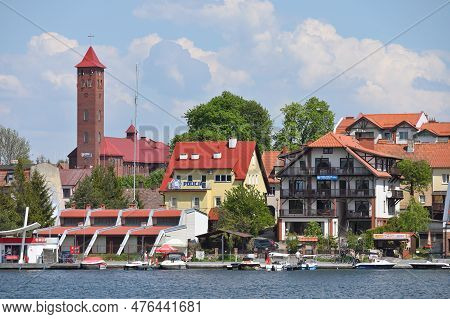 Mikolajki, Poland, May 14: View To City From The Lake On May 14, 2023 At Mikolajki, Poland. Mikolajk