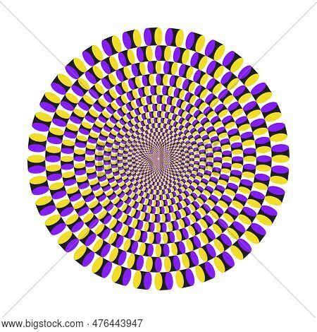 Optical Illusion Seamless Pattern. Moving Visual Hypnotic Optic Art. Vector Illustration. Decorative