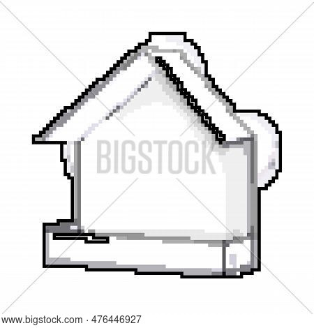 Wildlife Feeder Bird Game Pixel Art Retro Vector. Bit Wildlife Feeder Bird. Old Vintage Illustration