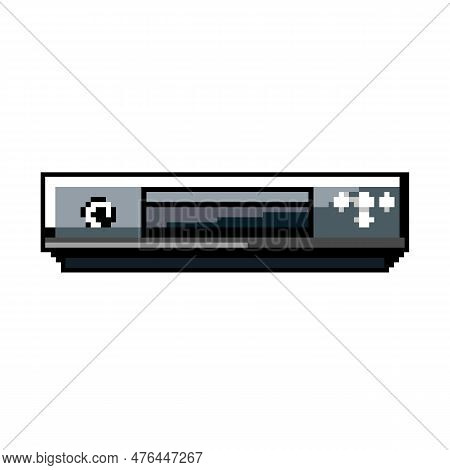 Disk Blu Ray Player Game Pixel Art Retro Vector. Bit Disc Audio, Entertainment Dvd Disk Blu Ray Play