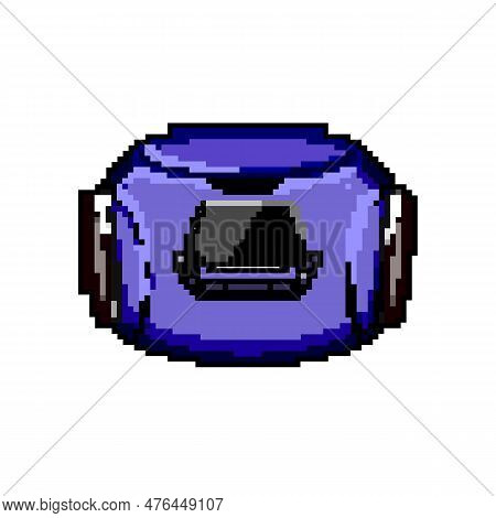 Retro Cd Player Game Pixel Art Retro Vector. Bit Stereo Entertainment, Play Modern Retro Cd Player. 