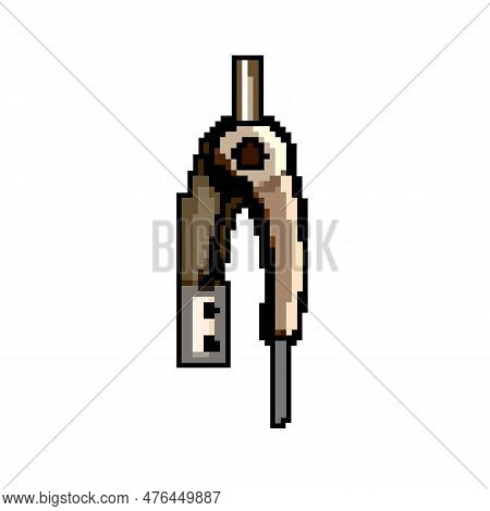 Engineering Compass Divider Game Pixel Art Retro Vector. Bit Engineering Compass Divider. Old Vintag