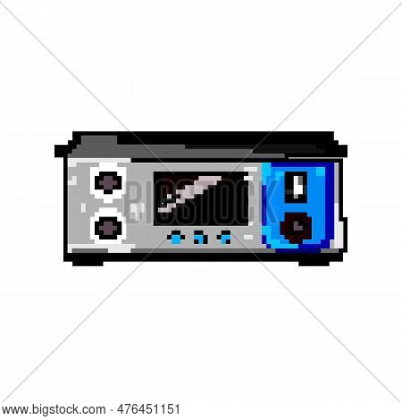 Audio Digital Amplifier Game Pixel Art Retro Vector. Bit Audio Digital Amplifier. Old Vintage Illust