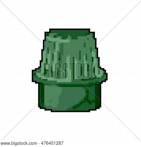 Manhole Drainage Grate Game Pixel Art Retro Vector. Bit Manhole Drainage Grate. Old Vintage Illustra