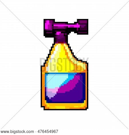 Window Glass Cleaner Game Pixel Art Retro Vector. Bit Window Glass Cleaner. Old Vintage Illustration