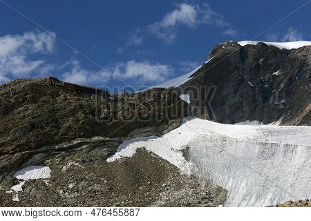 Gressoney, Italy - August 20, 2020: View Of Citta Di Mantova Hut In Monter Rosa