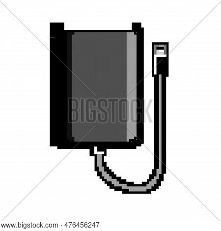 Hdd Hard Drive Game Pixel Art Retro Vector. Bit Storage Computer, Data Backup Hdd Hard Drive. Old Vi