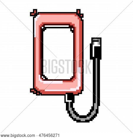 Memory Hard Drive Game Pixel Art Retro Vector. Bit Technology Recovery, Disk Hdd Memory Hard Drive. 