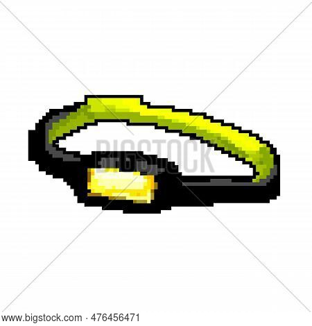 Night Headlamp Flashlight Game Pixel Art Retro Vector. Bit Night Headlamp Flashlight. Old Vintage Il
