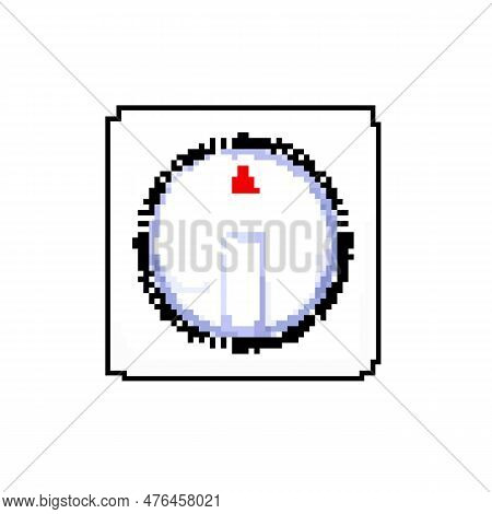 Cook Kitchen Timer Clock Game Pixel Art Retro Vector. Bit Cook Kitchen Timer Clock. Old Vintage Illu