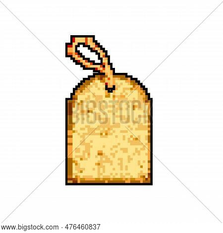 Sale Paper Tag Game Pixel Art Retro Vector. Bit Sale Paper Tag. Old Vintage Illustration