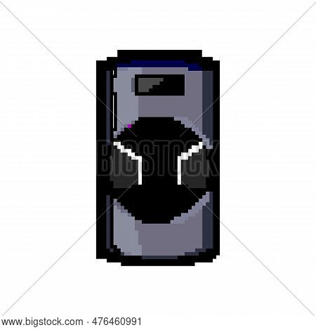 Volume Partybox Sound Game Pixel Art Retro Vector. Bit Portable Music, Black Volume Partybox Sound. 