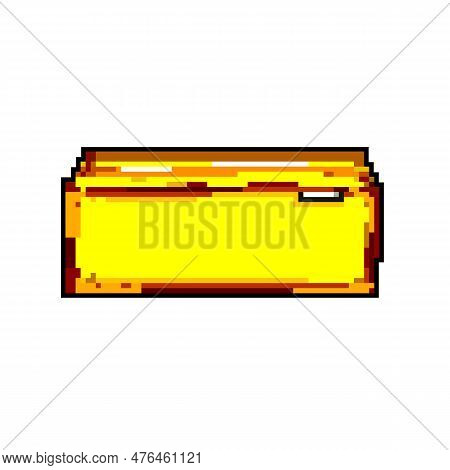 Office Pencil Case Game Pixel Art Retro Vector. Bit Office Pencil Case. Old Vintage Illustration