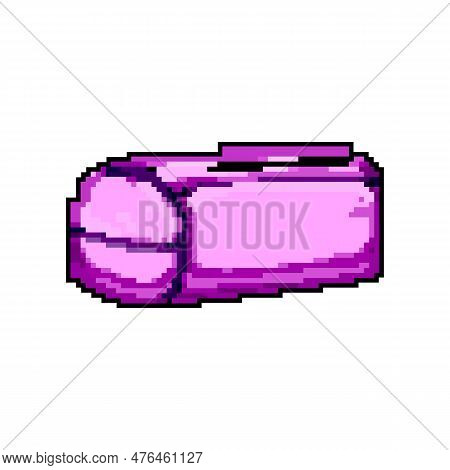 Art Pencil Case Game Pixel Art Retro Vector. Bit Art Pencil Case. Old Vintage Illustration