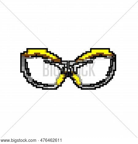 Industrial Safety Glasses Game Pixel Art Retro Vector. Bit Industrial Safety Glasses. Old Vintage Il