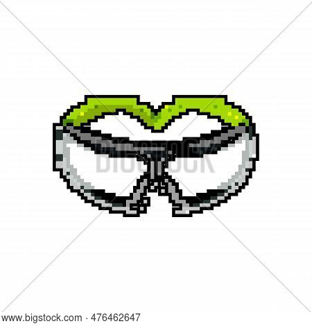 Eye Safety Glasses Game Pixel Art Retro Vector. Bit Eye Safety Glasses. Old Vintage Illustration
