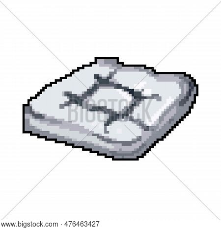 Furniture Seat Cushion Game Pixel Art Retro Vector. Bit Furniture Seat Cushion. Old Vintage Illustra