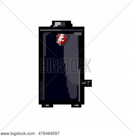 Grill Smoker Bbq Game Pixel Art Retro Vector. Bit Grill Smoker Bbq. Old Vintage Illustration