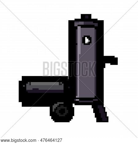 Beef Smoker Bbq Game Pixel Art Retro Vector. Bit Beef Smoker Bbq. Old Vintage Illustration