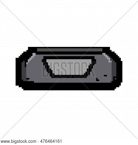 Technology Soundbar Audio Game Pixel Art Retro Vector. Bit Music Bar, Equipment Loudspeaker Technolo