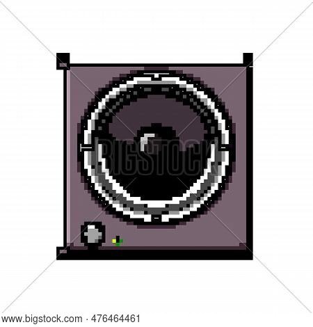 Recording Studio Sound Monitor Game Pixel Art Retro Vector. Bit Professional Equipment, Computer Dig