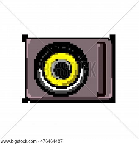 Media Studio Sound Monitor Game Pixel Art Retro Vector. Bit Audio Music, Recording Professional Medi