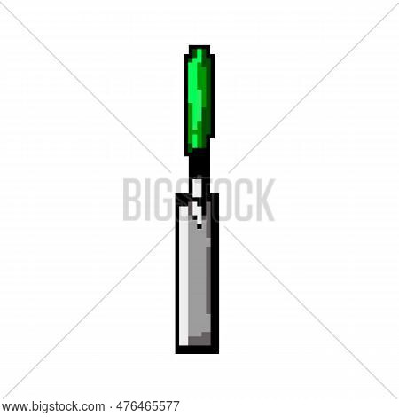 Work Trowel Cement Game Pixel Art Retro Vector. Bit Work Trowel Cement. Old Vintage Illustration