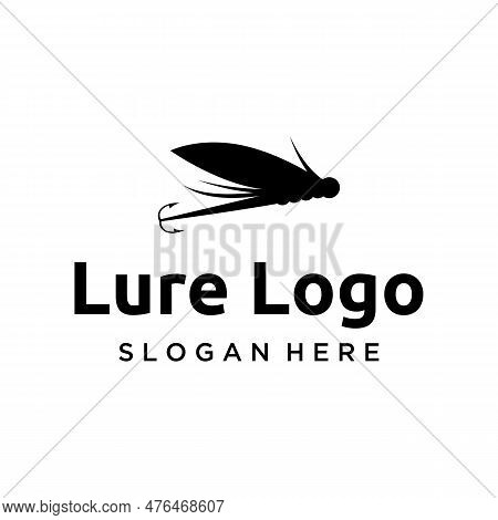 Logo Design Of Fishing Bait Or Fishing Lure With Hook And Fishing Rod.logo For Fishing Shop, Tournam