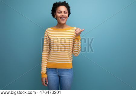 Close Up Portrait Of Pretty Brunette 20c Latin Young Woman With Ponytail