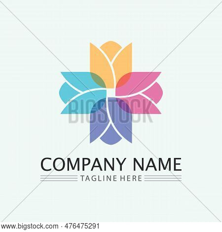 Flower Logo. The Circular Logo. Logo Of The Flower. Stylized Flower. Petals. Simple Logo. The Brand