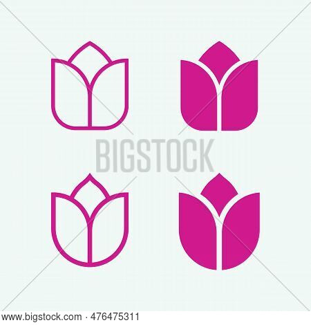 Flower Logo. The Circular Logo. Logo Of The Flower. Stylized Flower. Petals. Simple Logo. The Brand