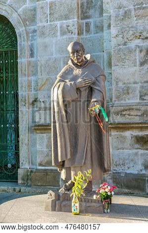 Braga, Portugal - April 30, 2023: Statue Of Frei Joao De Ascensao - Frei João De Ascensão - A Carmel
