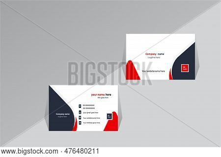 Creative Business Card Template Professional Card Design With Clean Gradient Color Geometric Shape.