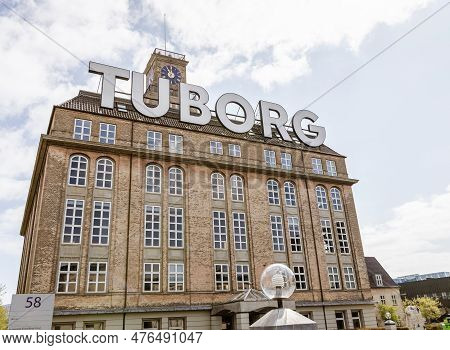 Tuborg Brewery Building In Copenhagen. Danish Brewing Company. Copenhagen, Denmark - May 18, 2023.