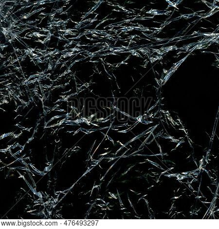 Plastic Texture And Clear Plastic Black Background Transparent Plastic Wrap On The Black