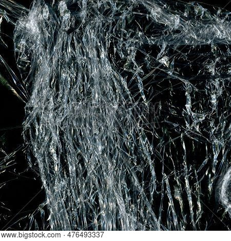 Plastic Texture And Clear Plastic Black Background Transparent Plastic Wrap On The Black