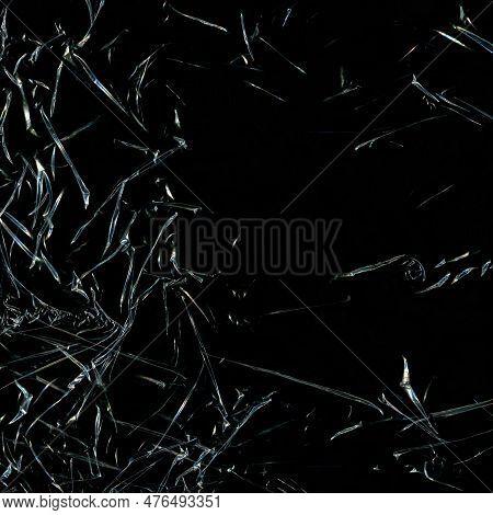 Plastic Texture And Clear Plastic Black Background Transparent Plastic Wrap On The Black