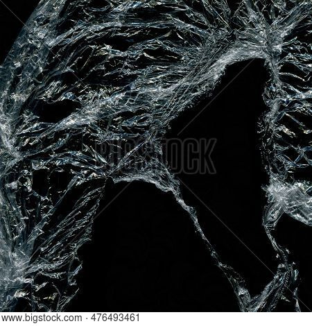 Plastic Texture And Clear Plastic Black Background Transparent Plastic Wrap On The Black