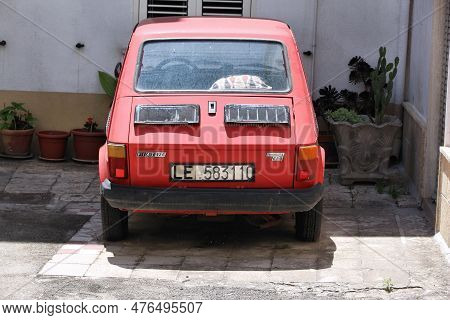 Nardo, Italy - May 30, 2017: Fiat 126 Classic Oldtimer Small Car In Nardo, Italy. There Are 41 Milli